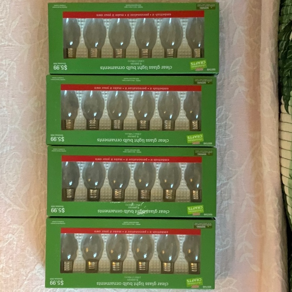 Clear Glass Light Bulb Ornaments